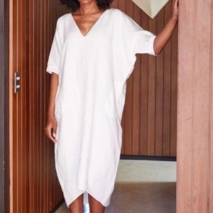 Rachel sz 2 (US 8-12) Craven White Linen Patmos Dress NWOT